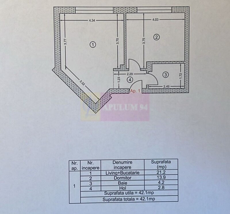 Apartament 2 camere 42mp Popesti zona linistita